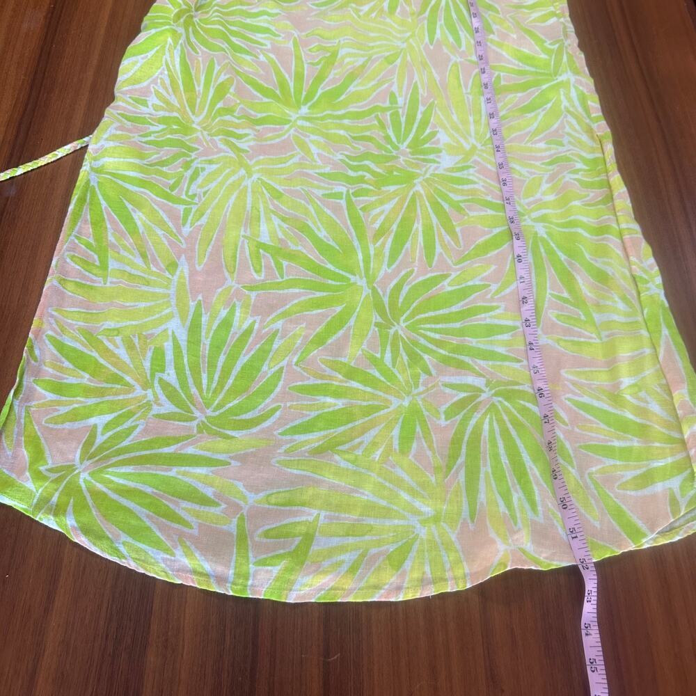 Sigrid Olsen Linen Blend Maxi Cover-Up Dress, Palms Print, Coastal Beachy Small - Picture 9 of 10